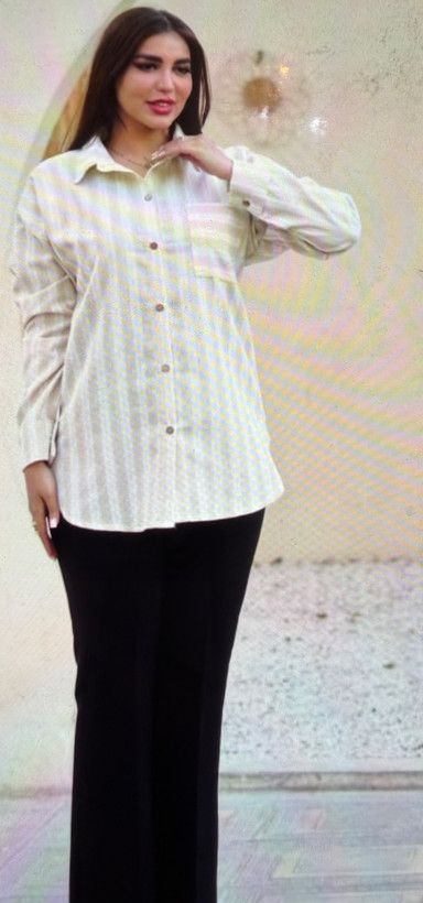 شومیز لینن راه راه